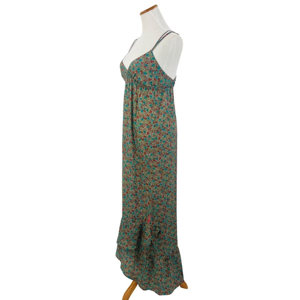 VTG Billabong Floral Strappy Back Maxi Dress | Coastal Boho Cottagecore Grunge L - Picture 5 of 16